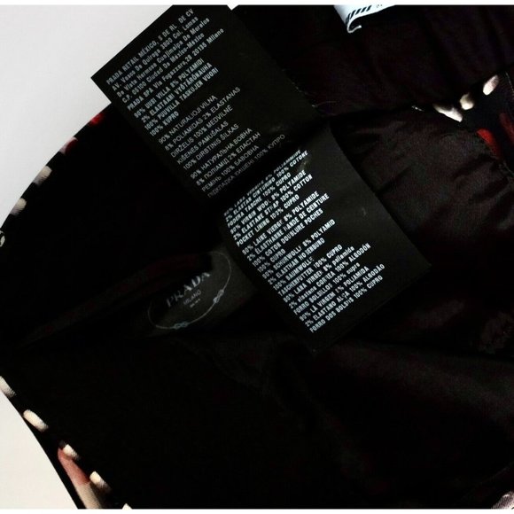 PRADA 38 US 0 pants lipstick print black - Picture 11 of 12